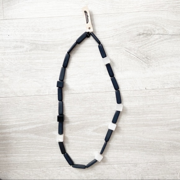 Sahara Black & White Block Necklace - Picture 2 of 5